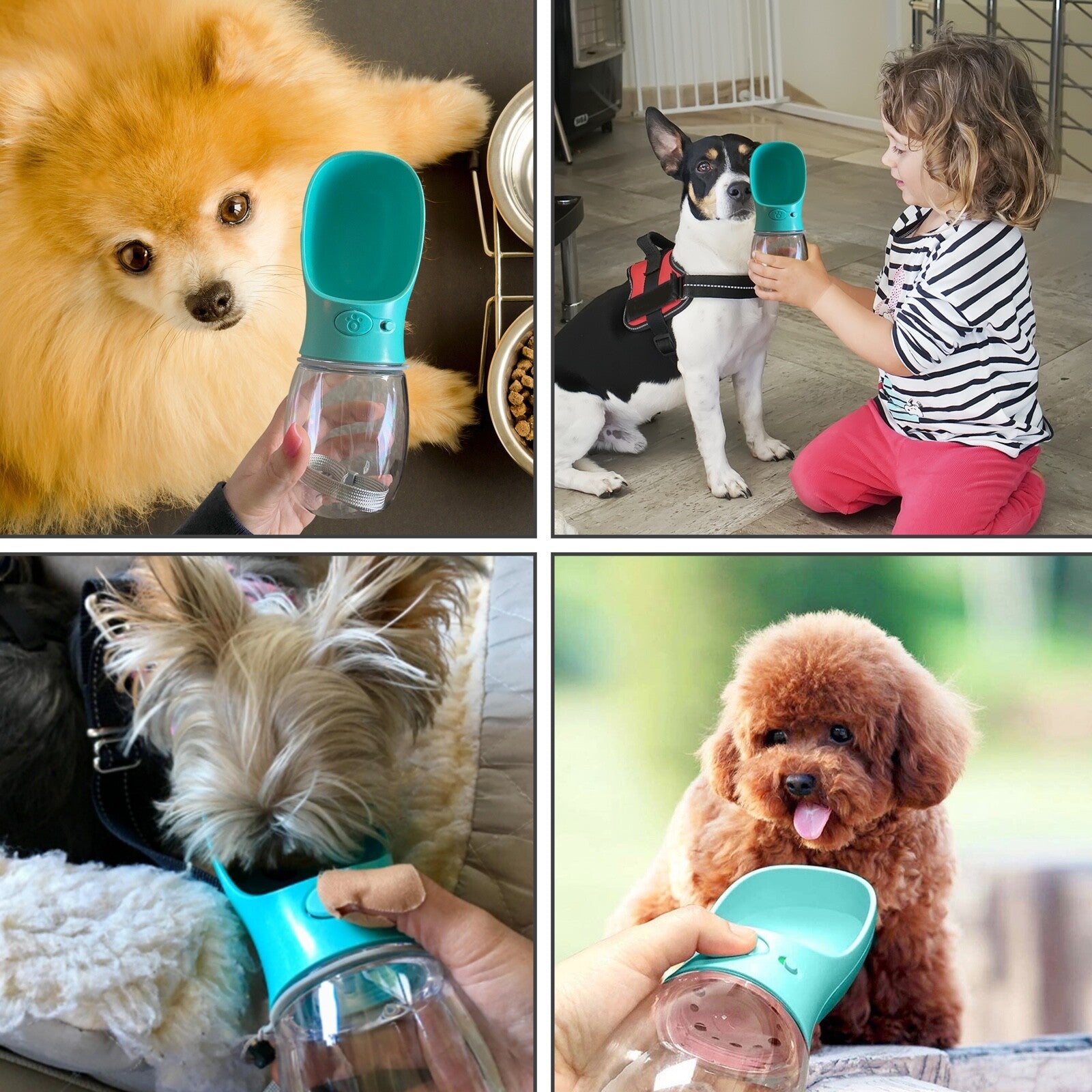 Portable Pet Water Bottle Dispenser Dog Cat Travel Drinking Feeder Tray Bowl US